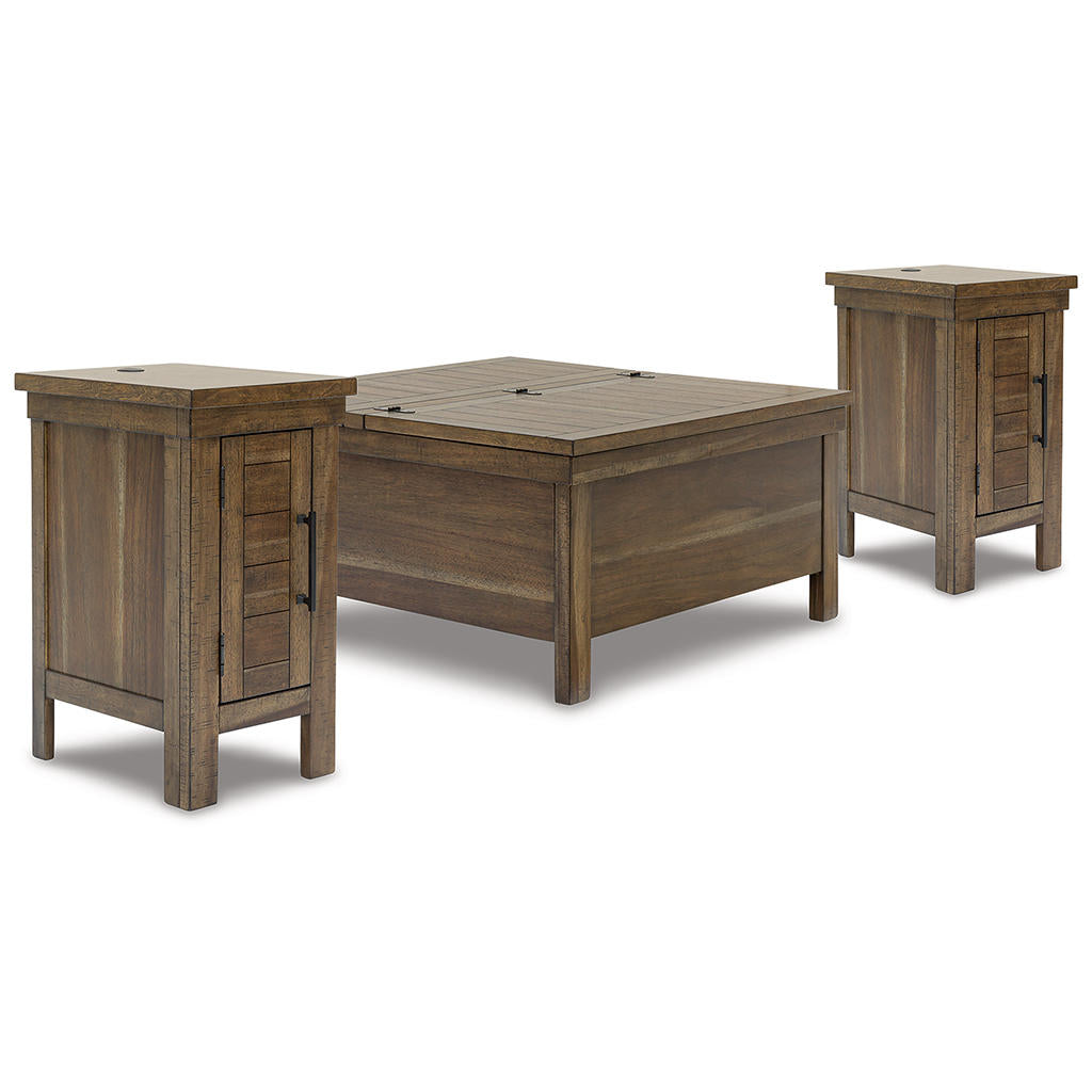 Moriville Lift-top Coffee Table and 2 Chairside End Tables Signature Design by Ashley® Uncategorized