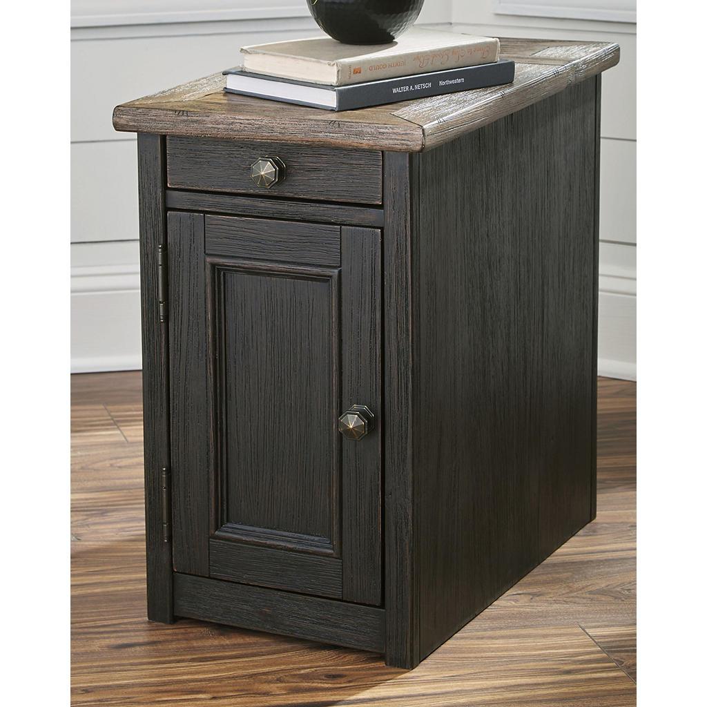 Tyler Creek Chairside End Table — USB, Outlets, Cup Holders Signature Design by Ashley® Living Room