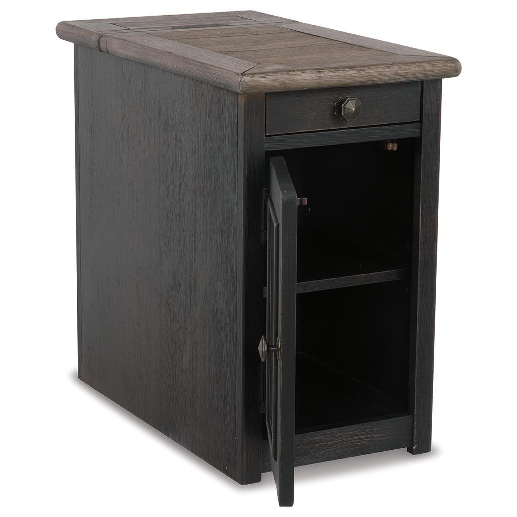 Tyler Creek Chairside End Table — USB, Outlets, Cup Holders Signature Design by Ashley® Living Room