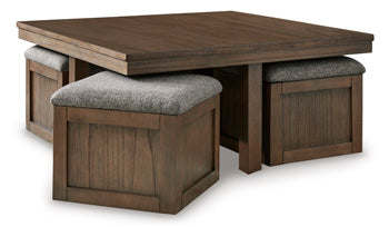 Boardernest Coffee Table with 4 Stools Signature Design by Ashley® Living Room