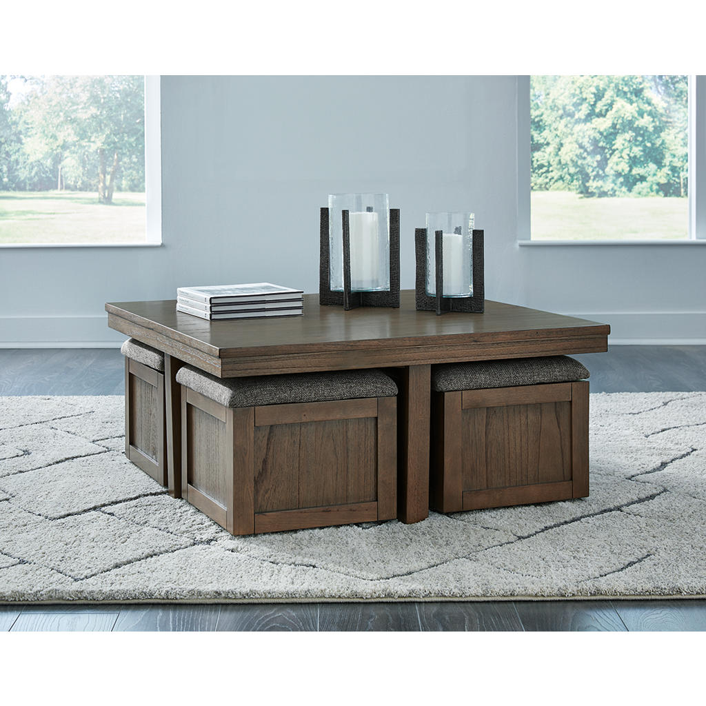 Boardernest Coffee Table with 4 Stools Signature Design by Ashley® Living Room