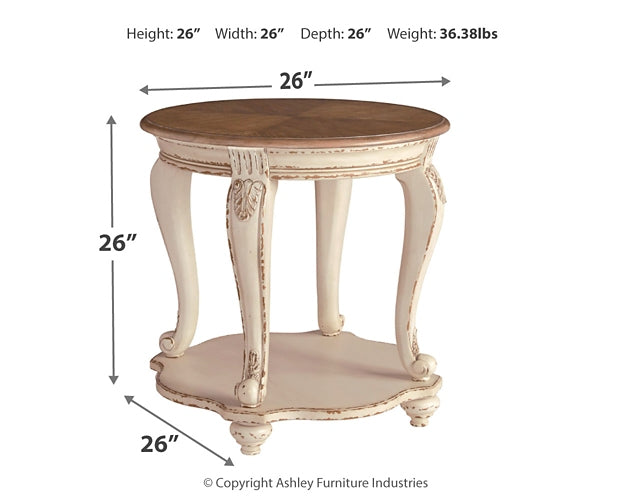 Realyn Coffee Table and 2 End Tables