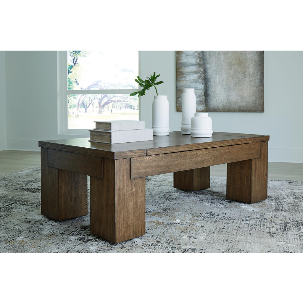 Rosswain Lift-Top Coffee Table — Glazed Brown Signature Design by Ashley® Living Room