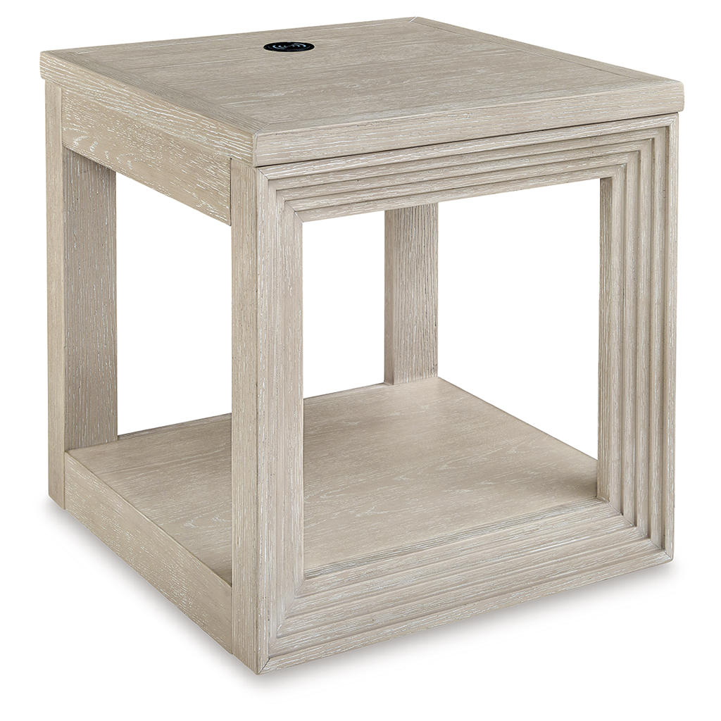 Marxhart End Table — Bisque Art Deco with Wireless Charging Signature Design by Ashley® Living Room