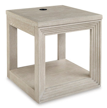 Marxhart End Table — Bisque Art Deco with Wireless Charging Signature Design by Ashley® Living Room