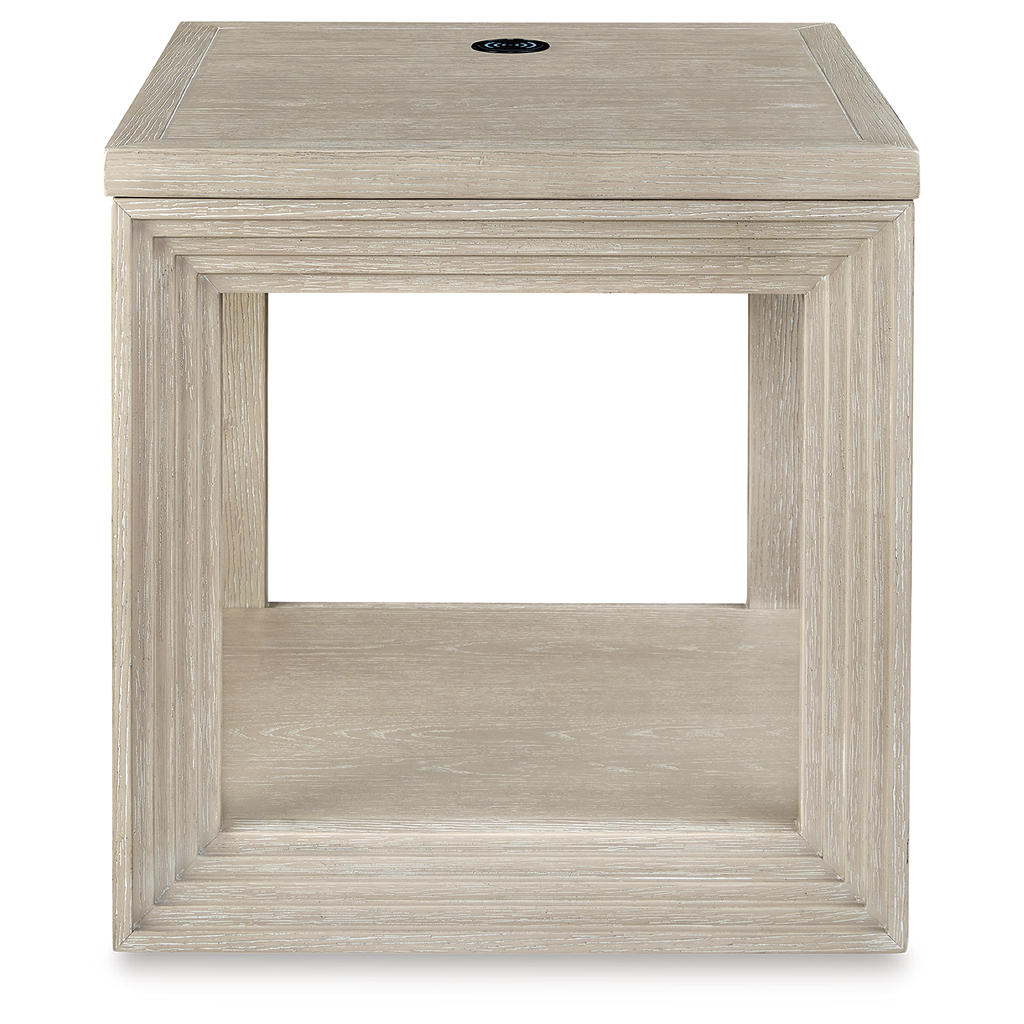 Marxhart End Table — Bisque Art Deco with Wireless Charging Signature Design by Ashley® Living Room