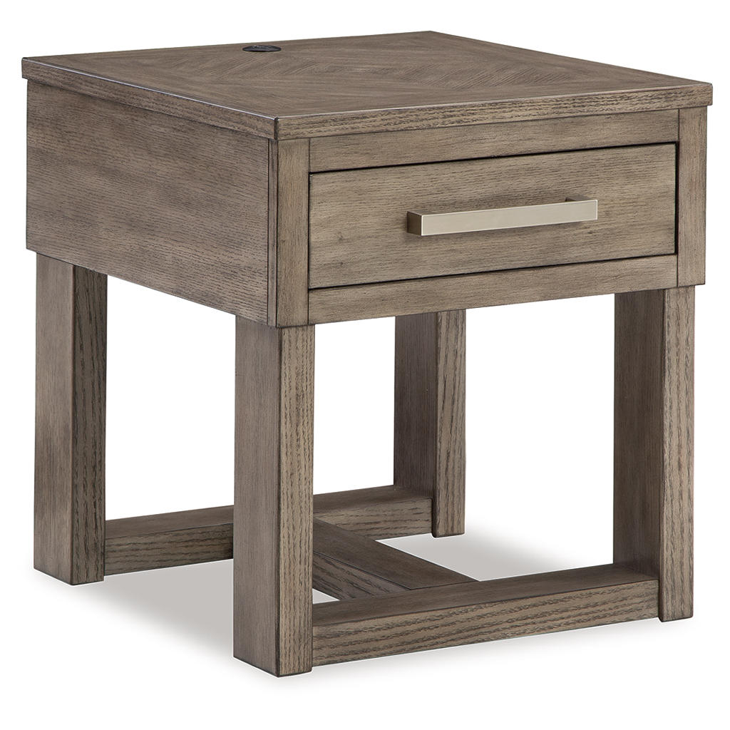 Loyaska End Table with Drawer — USB-A and USB-C Charging Built In Signature Design by Ashley® Living Room