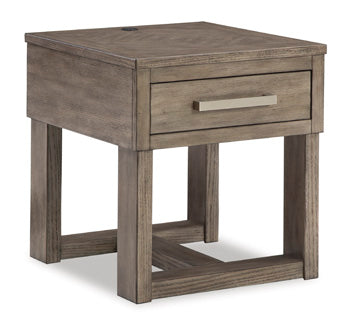 Loyaska End Table with Drawer — USB-A and USB-C Charging Built In Signature Design by Ashley® Living Room