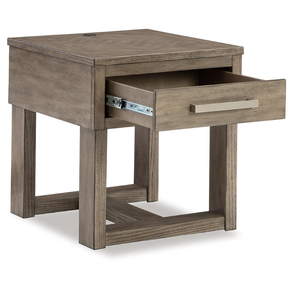 Loyaska End Table with Drawer — USB-A and USB-C Charging Built In Signature Design by Ashley® Living Room