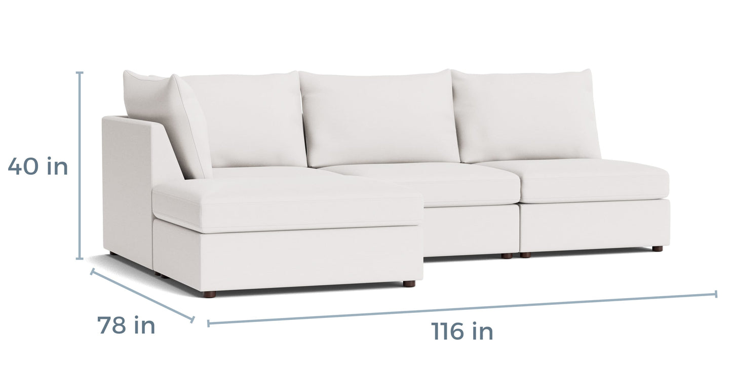 Beckham Outdoor Modular Sofa with Ottoman Bassett