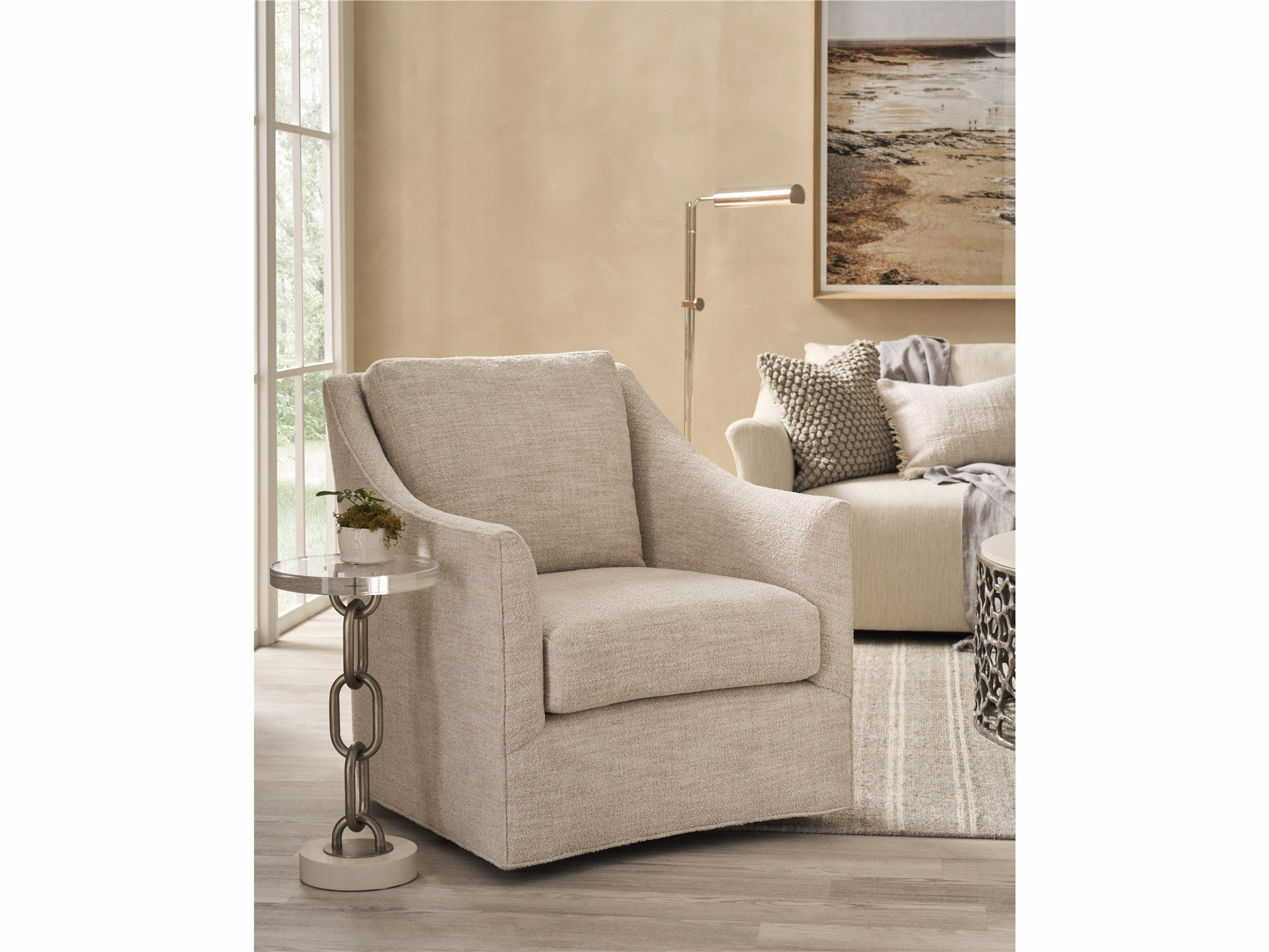 Universal Furniture Walter Swivel Chair — Yukon Sand — Walter Collection