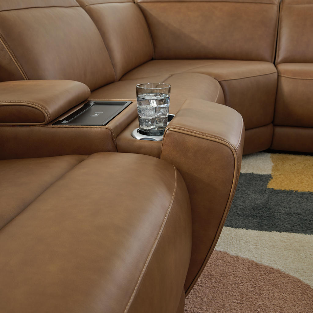 Magic Man 6-Piece Power Reclining Sectional with Console Signature Design by Ashley® Living Room