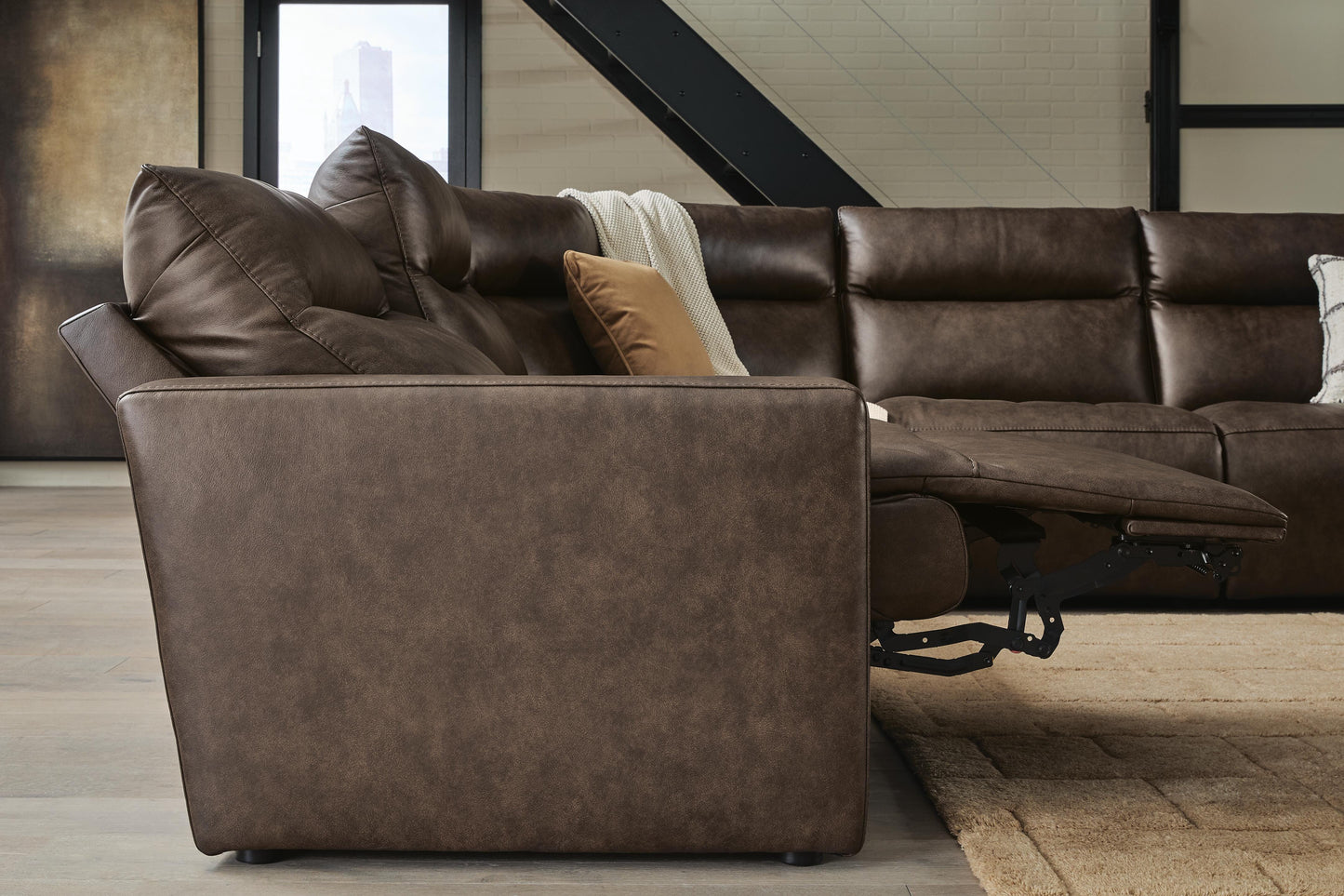 ModZ 7-Piece Power Reclining Sectional with Audio Consoles