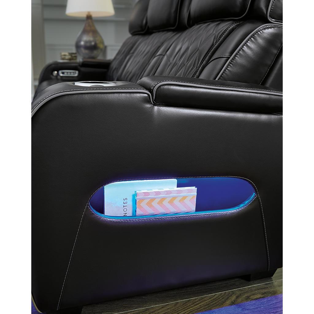 Boyington Power Console Loveseat — Black, Massage and Heat Signature Design by Ashley® Living Room