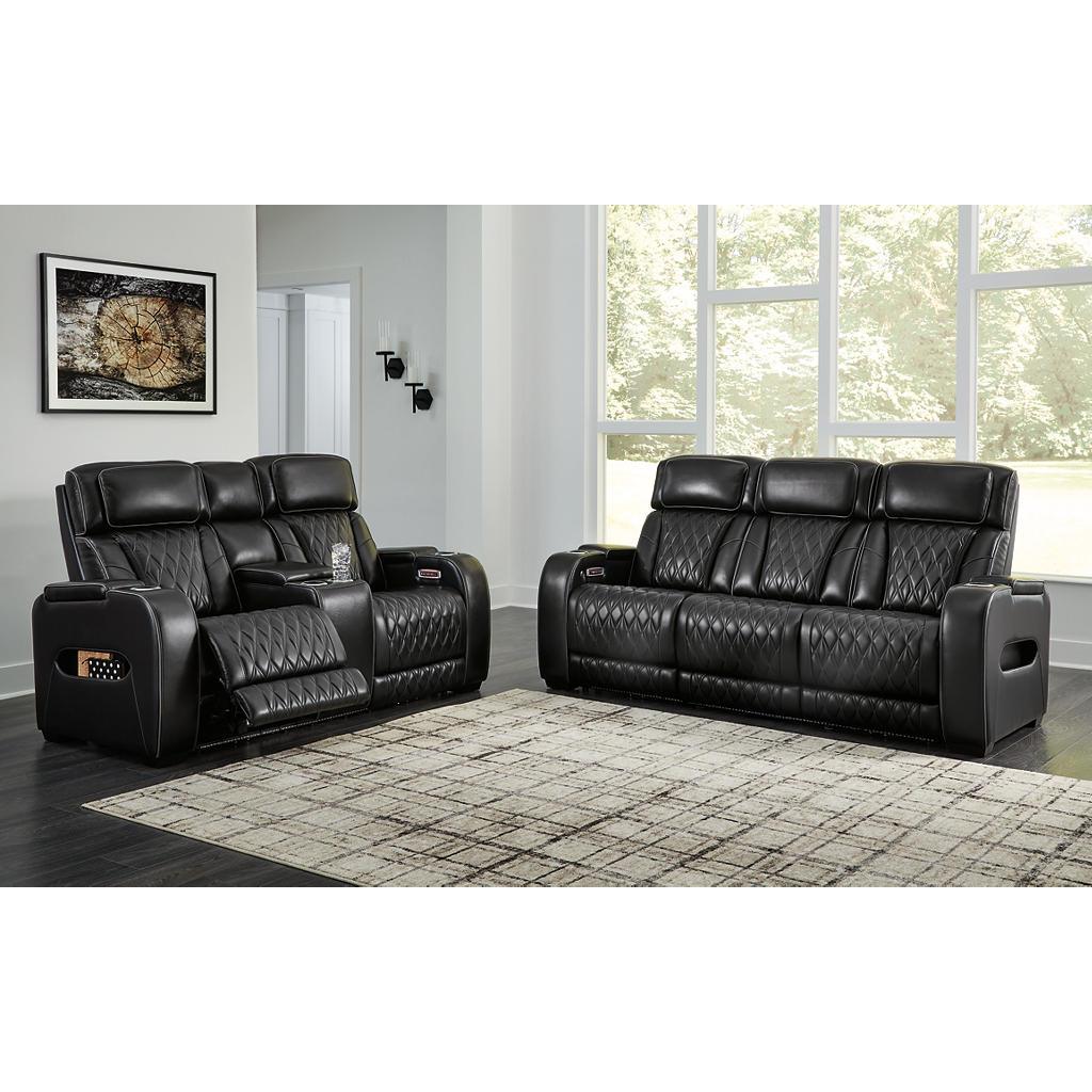 Boyington Set (U1) — Power sofa and console loveseat, Black Signature Design by Ashley® Uncategorized