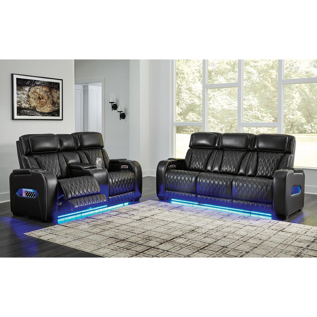 Boyington Set (U1) — Power sofa and console loveseat, Black Signature Design by Ashley® Uncategorized