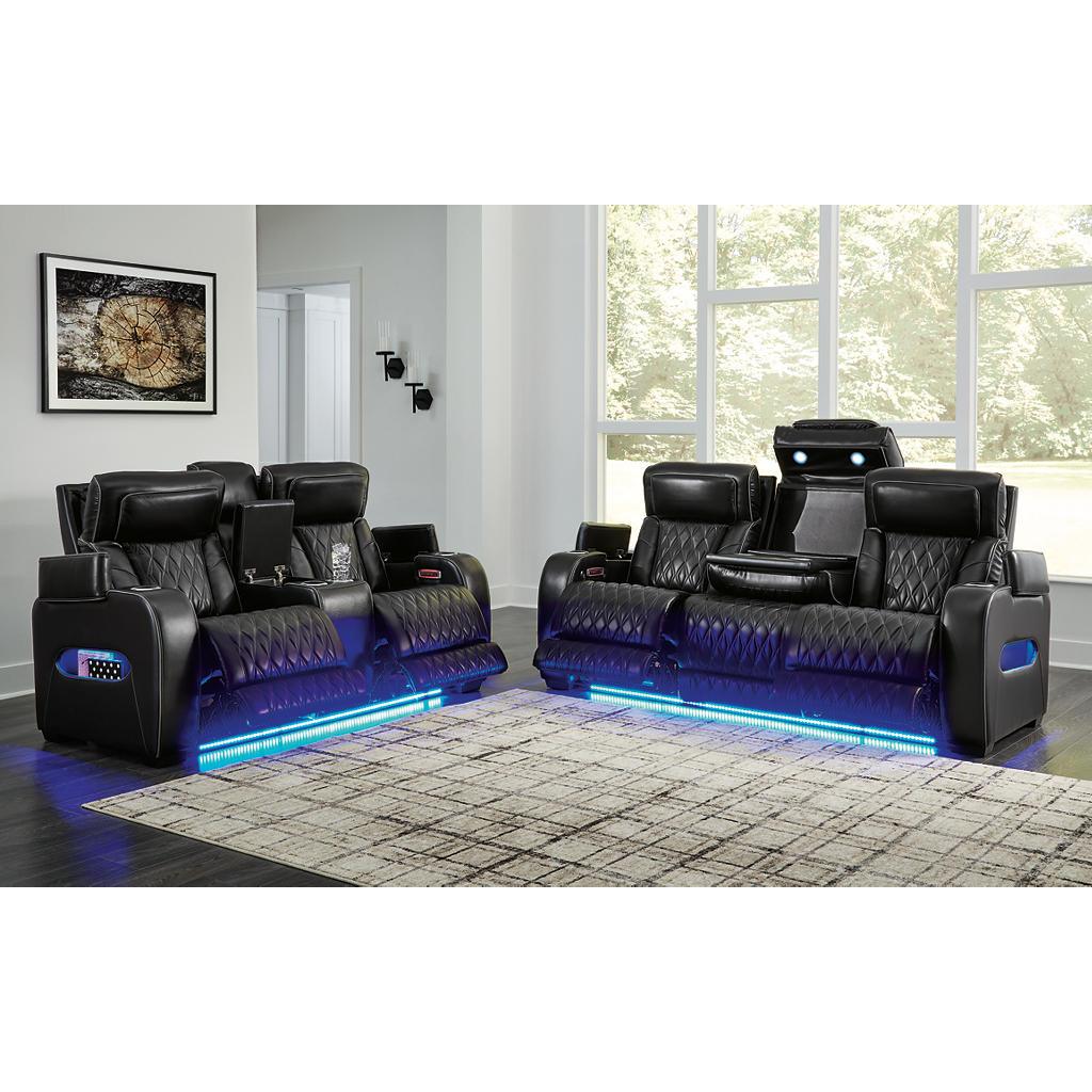 Boyington Set (U1) — Power sofa and console loveseat, Black Signature Design by Ashley® Uncategorized