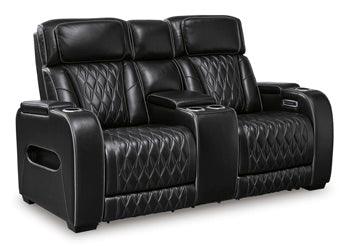 Boyington Power Console Loveseat — Black, Massage and Heat Signature Design by Ashley® Living Room