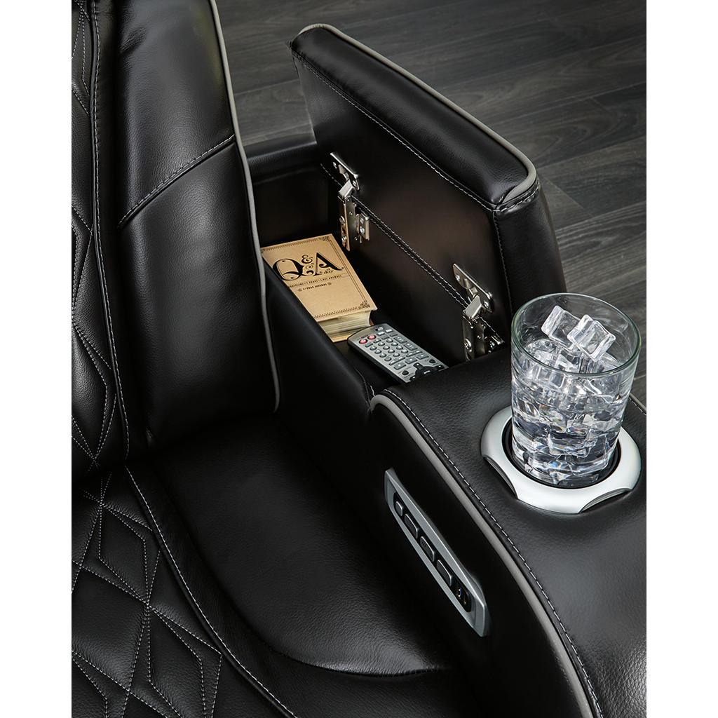 Boyington Power Console Loveseat — Black, Massage and Heat Signature Design by Ashley® Living Room