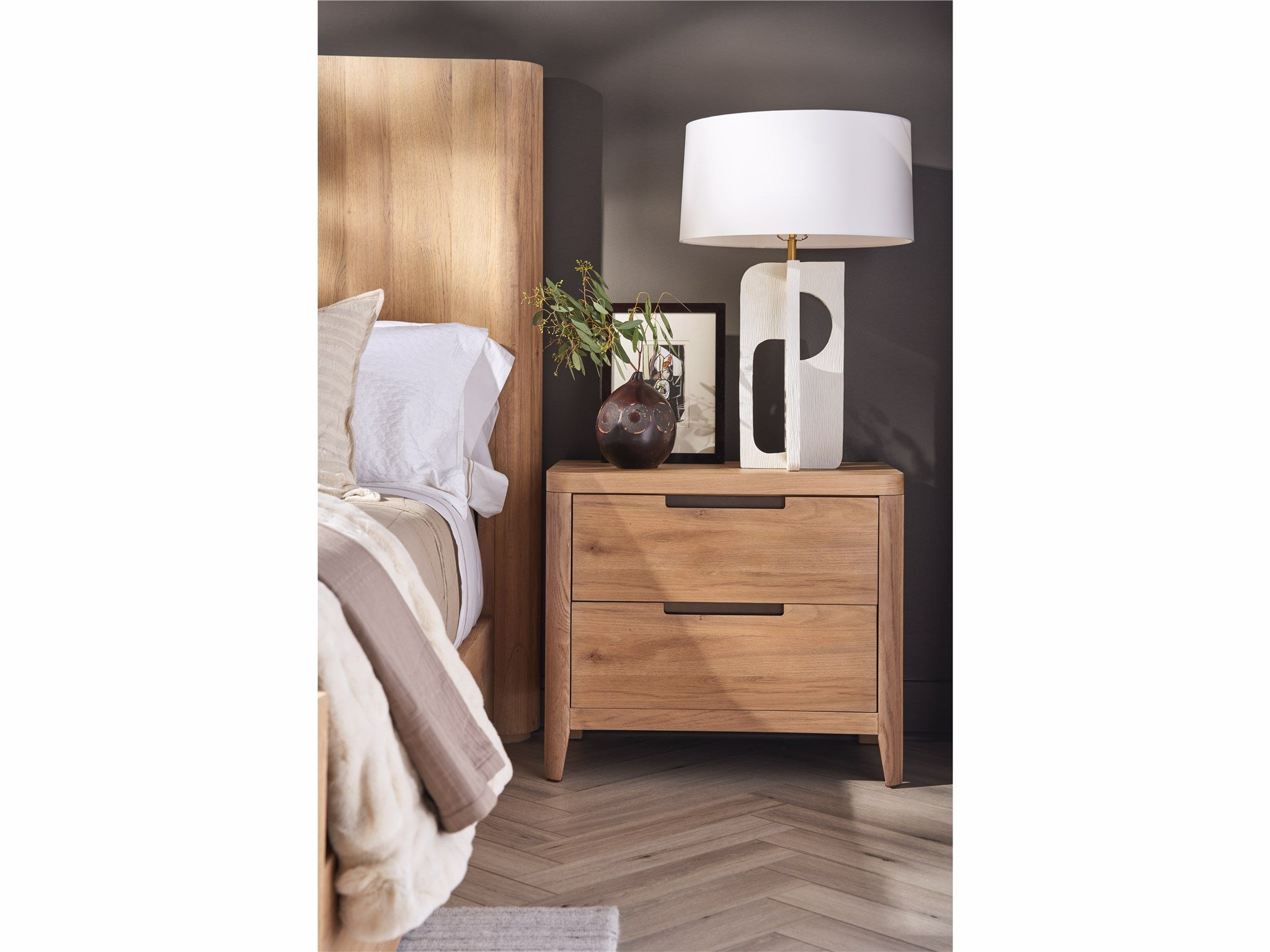 Universal Furniture Modern Walker Nightstand — Organic Natural Oak — Modern Collection