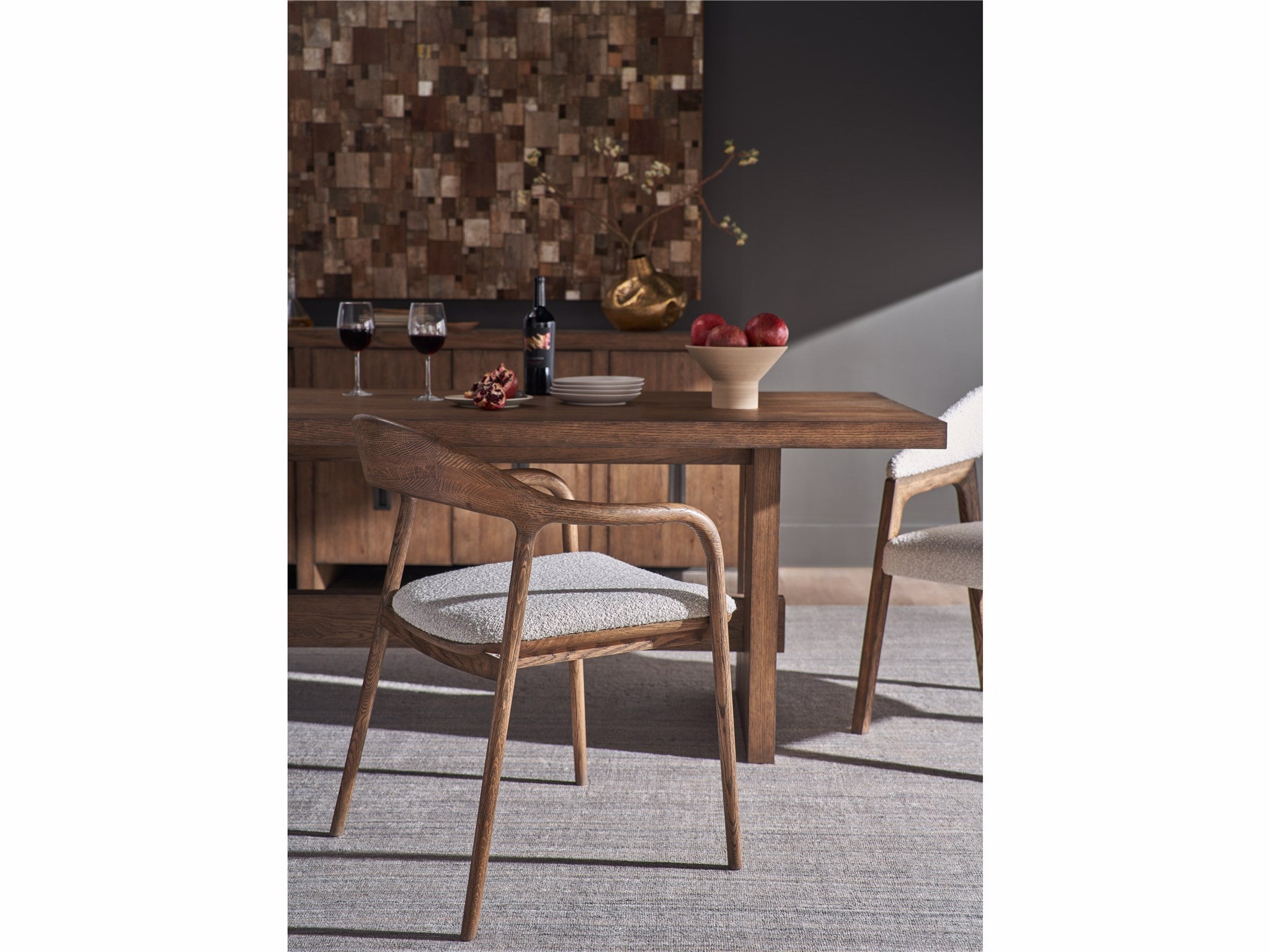 Universal Furniture Modern Echo Dining Arm Chair — Medium Brown Oak — Modern Collection