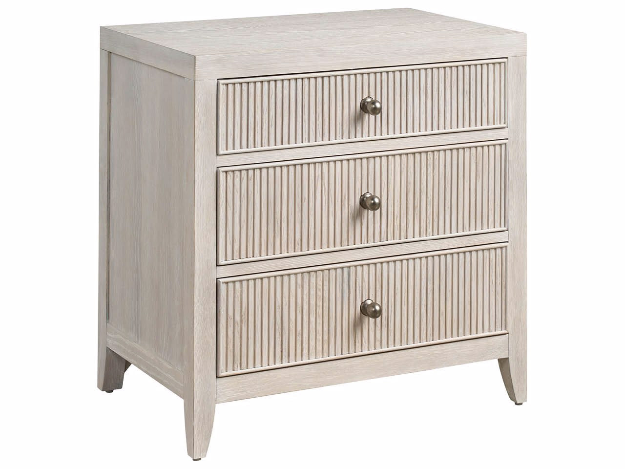 Universal Furniture Avaline Carmen Three Drawer Nightstand — White Oak — Avaline Collection