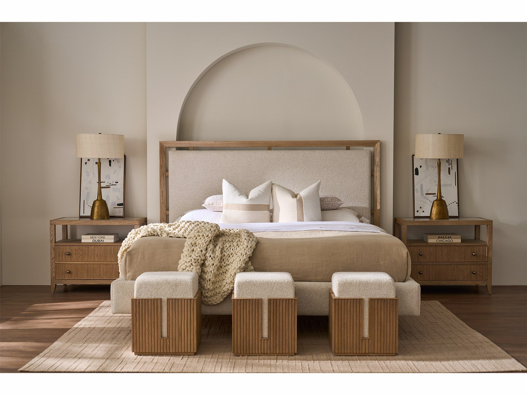 Universal Furniture Avaline Carmen Bunching Stool — Skylark — Avaline Collection