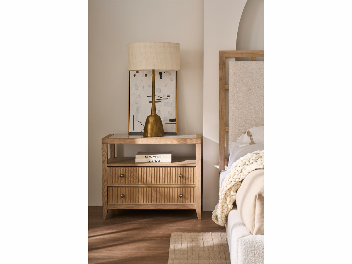 Universal Furniture Avaline Carmen Two Drawer Nightstand — Skylark — Avaline Collection