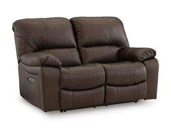 Leesworth Power Reclining Loveseat — Dark Brown Signature Design by Ashley® Living Room