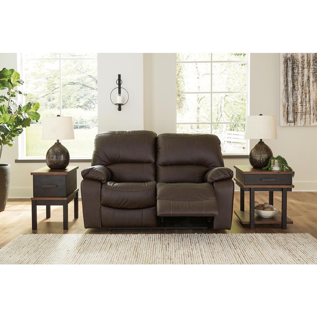 Leesworth Power Reclining Loveseat — Dark Brown Signature Design by Ashley® Living Room