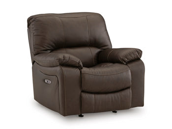 Leesworth Power Rocker Recliner — Top-Grain Leather Seating Signature Design by Ashley® Living Room