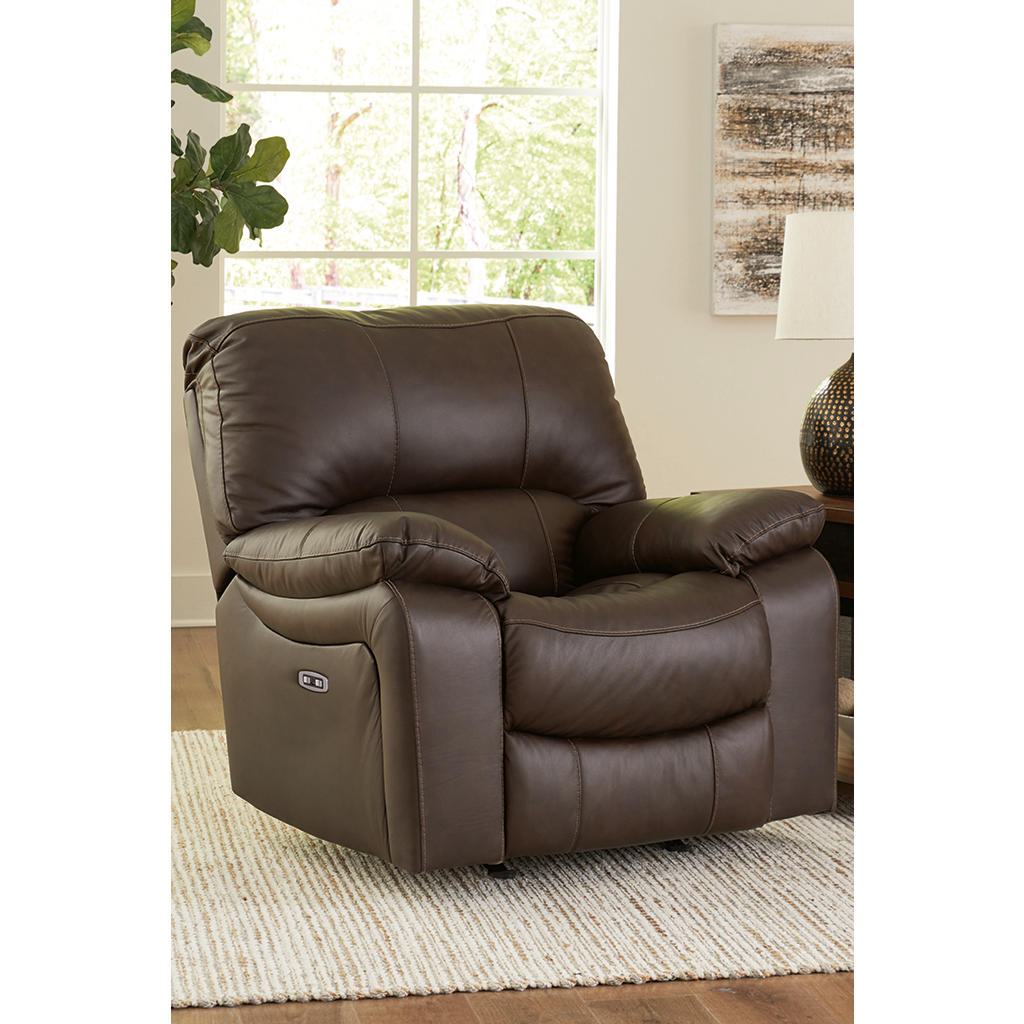 Leesworth Power Rocker Recliner — Top-Grain Leather Seating Signature Design by Ashley® Living Room