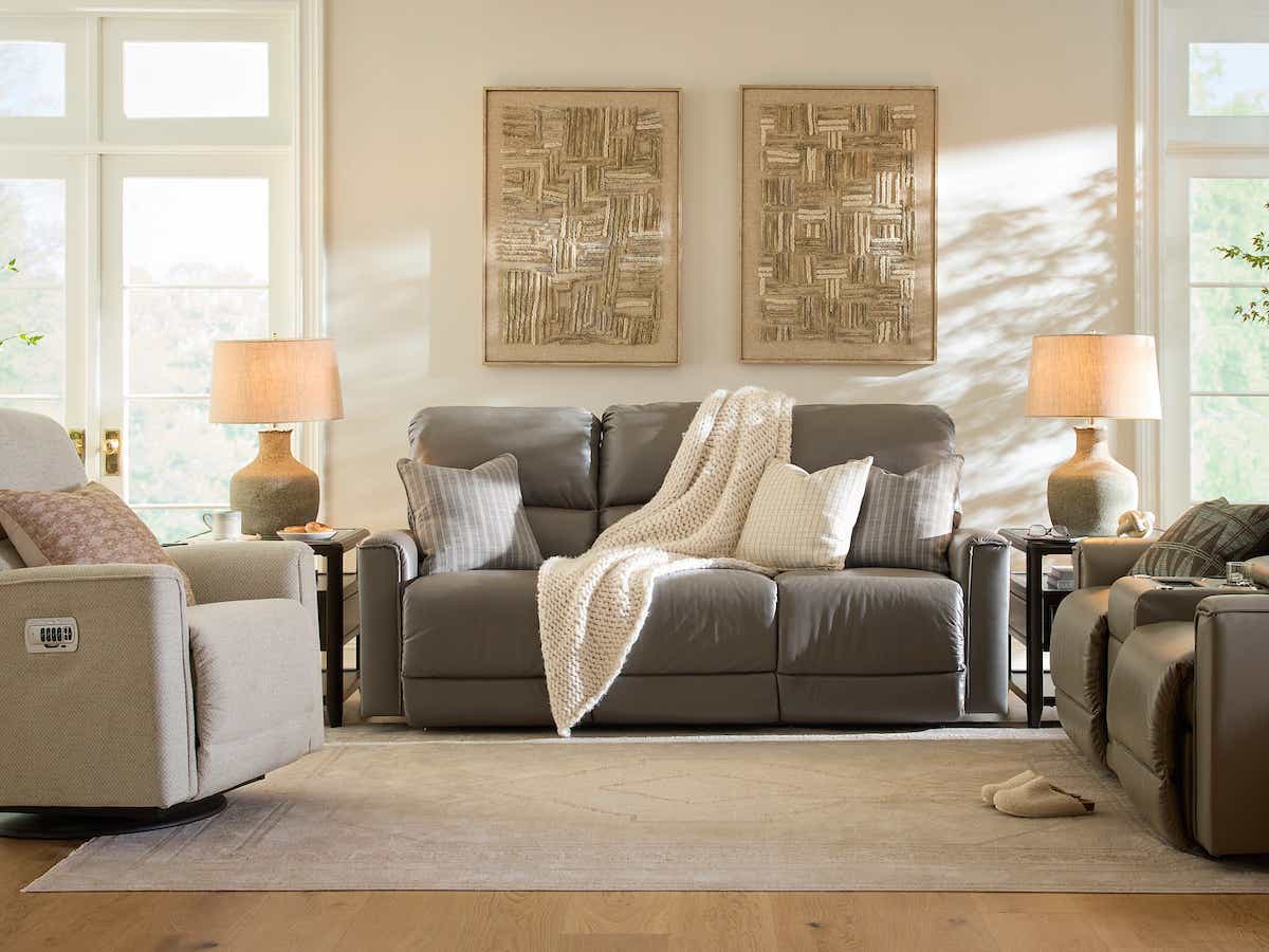 La-Z-Boy Cade Power Reclining Sofa — Leather Meets Power Recline La-Z-Boy Power Reclining Sofa