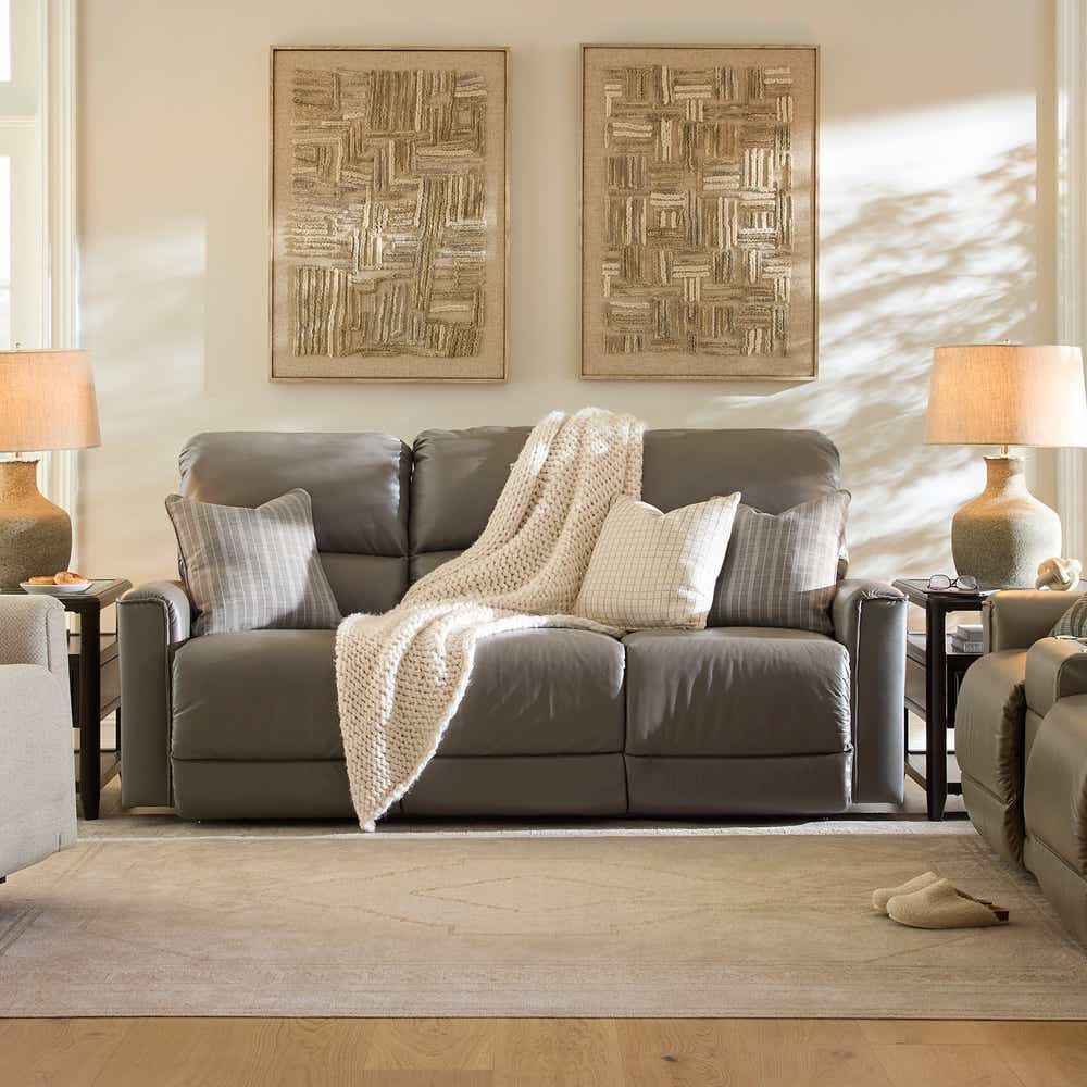 La-Z-Boy Cade Power Reclining Sofa — Leather Meets Power Recline La-Z-Boy Power Reclining Sofa