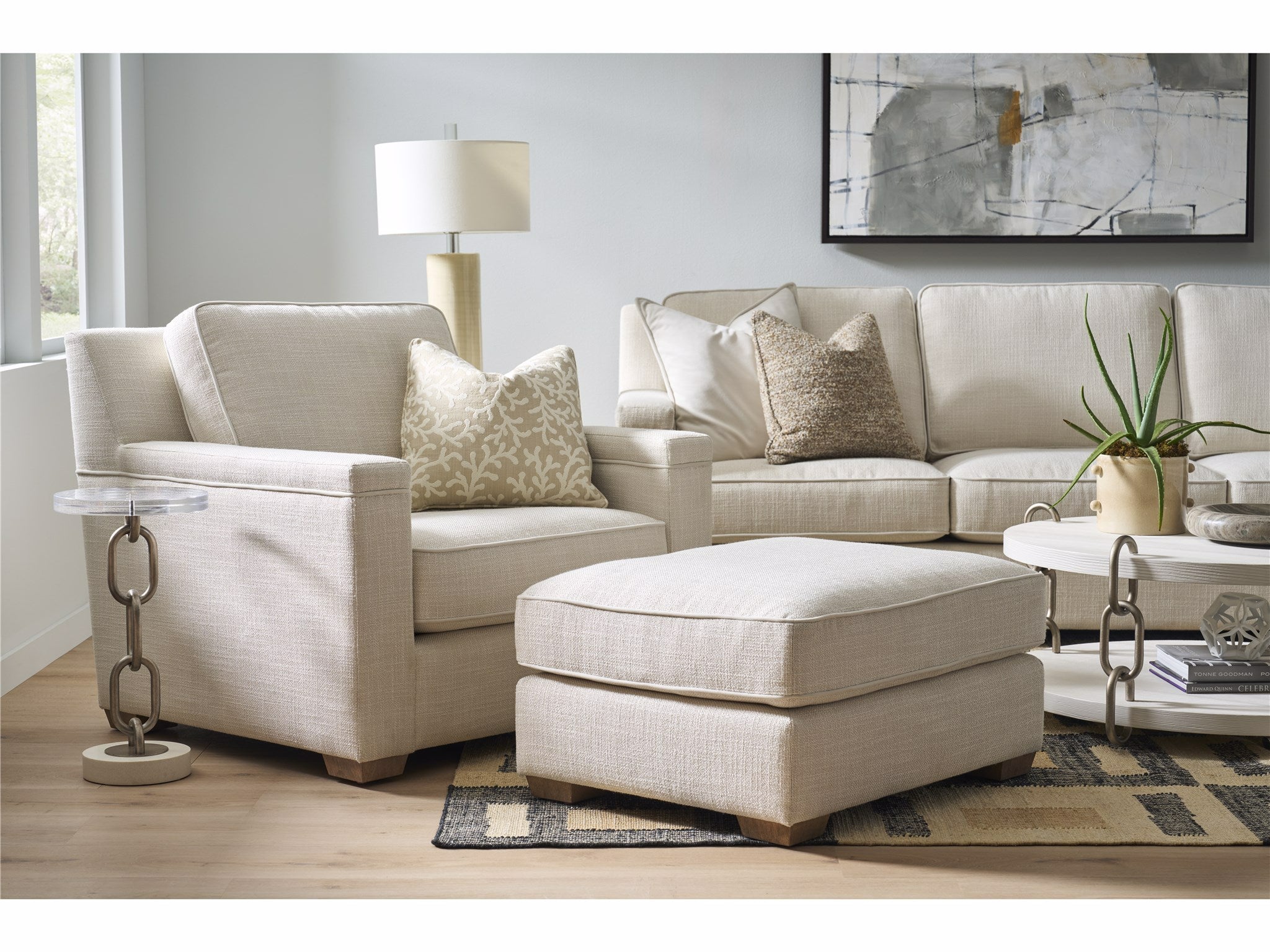 Universal Furniture Leah Chair — Asbury Oatmeal — Leah Collection