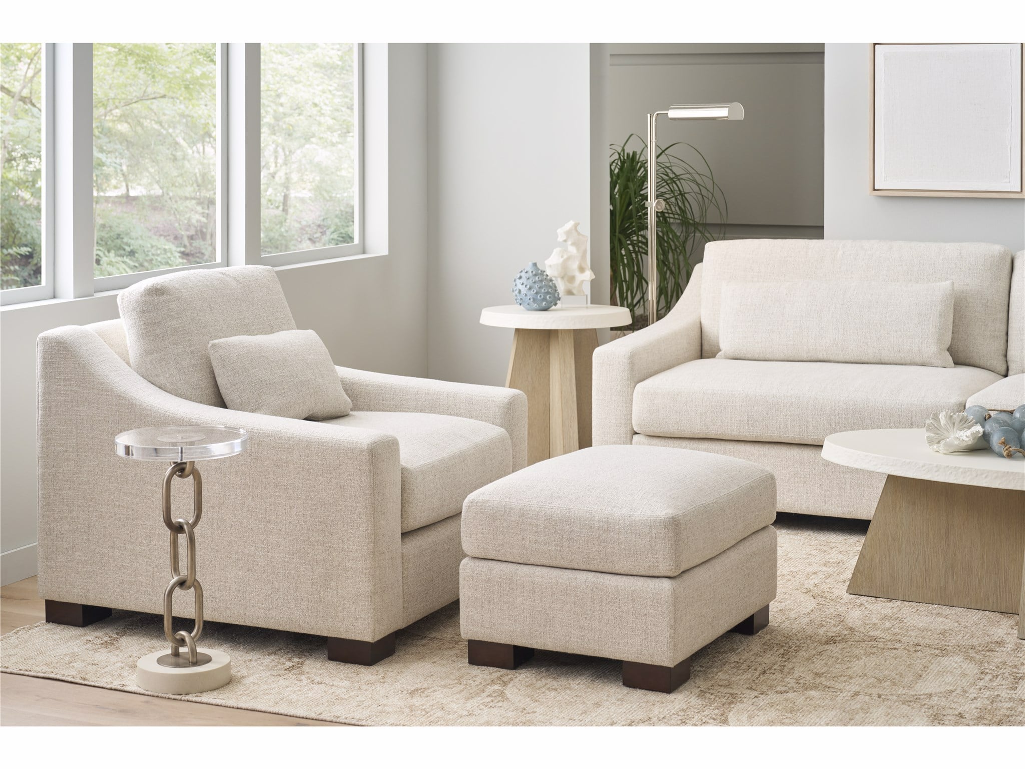 Universal Furniture Brooklyn Ottoman — Monique Linen — Brooklyn Collection