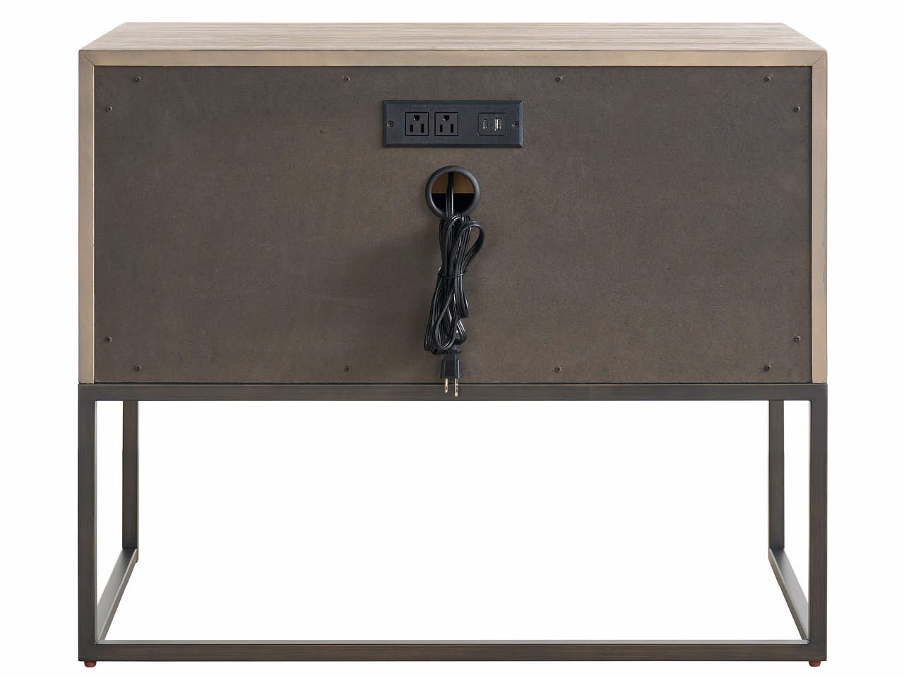 Universal Furniture Boulder Metal Base Nightstand — Dwell Collection