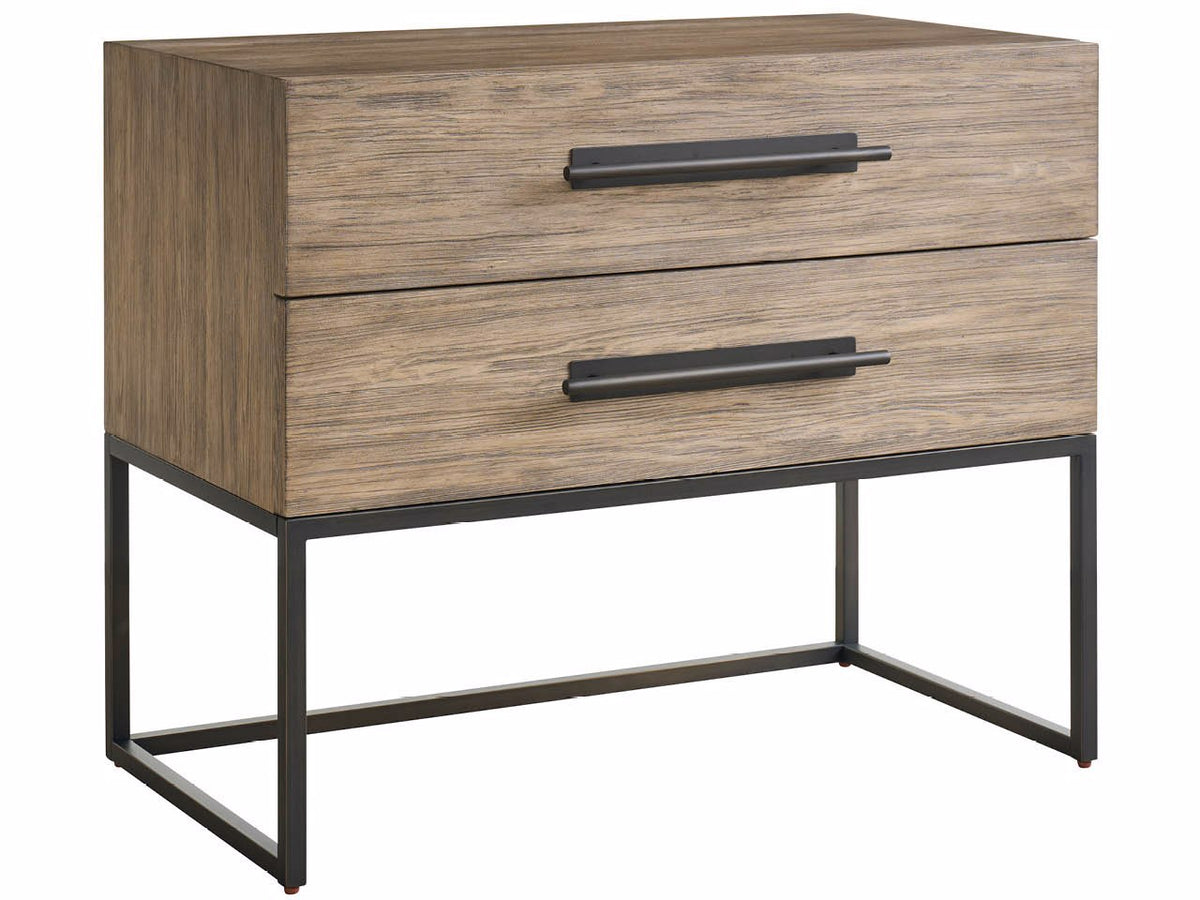 Universal Furniture Boulder Metal Base Nightstand — Dwell Collection