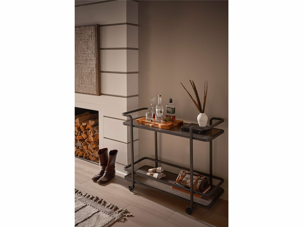 Universal Furniture Smoked Bronze Bar Cart — Modern Collection