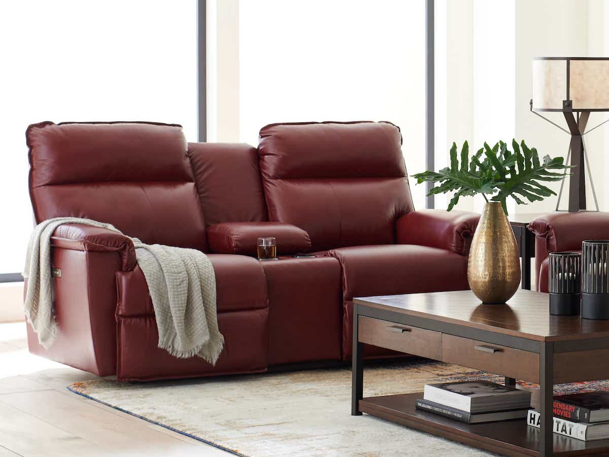 La-Z-Boy Jay Power Reclining Console Loveseat — Power Recline for Two La-Z-Boy Power Reclining Loveseat