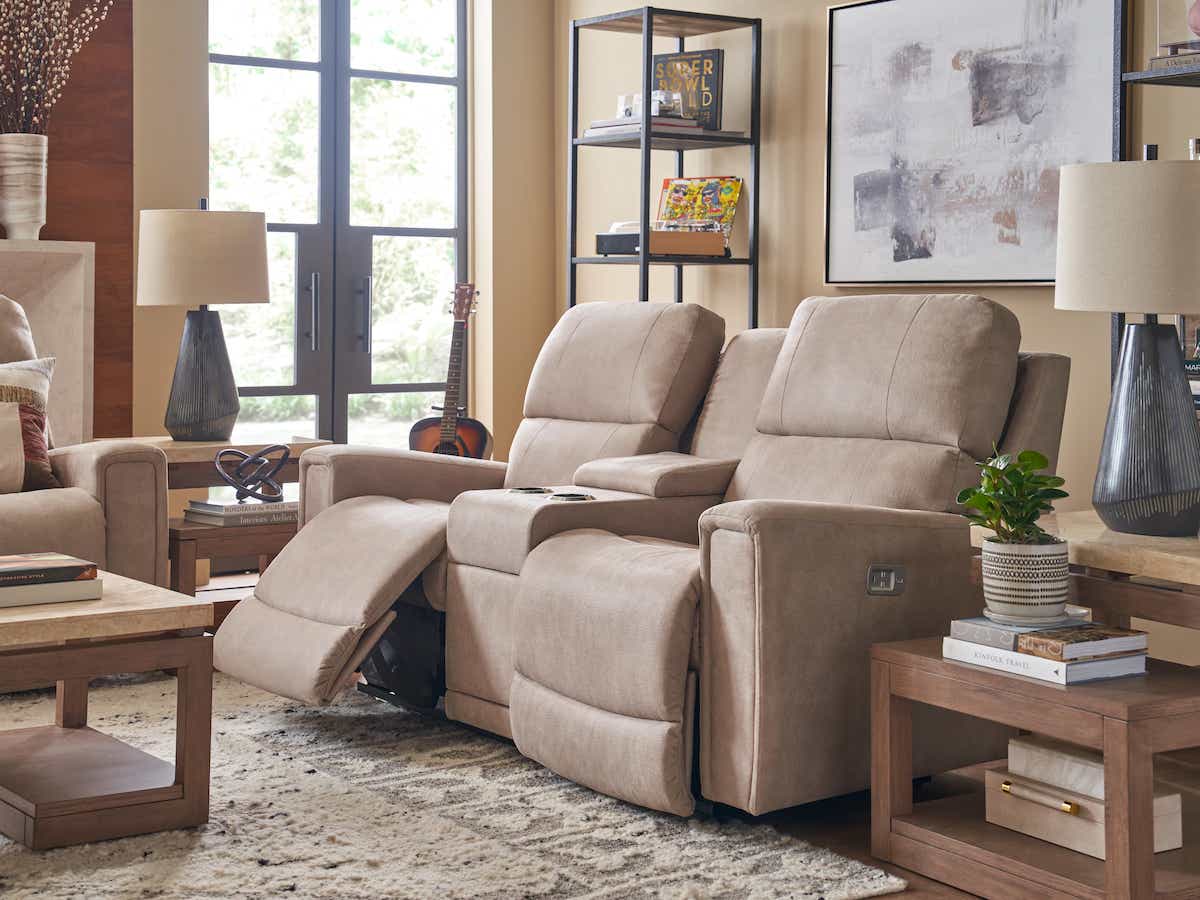 La-Z-Boy Apollo Power Reclining Loveseat — Console, Headrest and Lumbar La-Z-Boy Power Reclining Loveseat