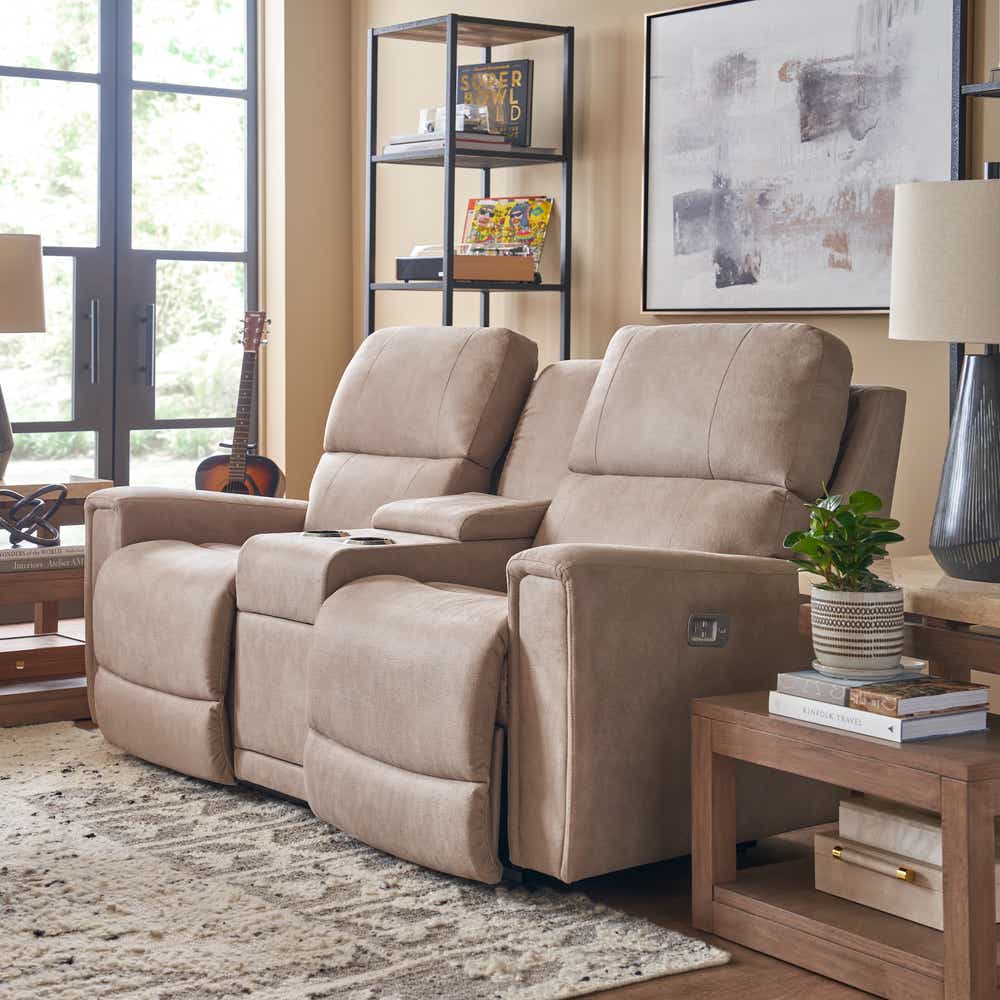 La-Z-Boy Apollo Power Reclining Loveseat — Console, Headrest and Lumbar La-Z-Boy Power Reclining Loveseat