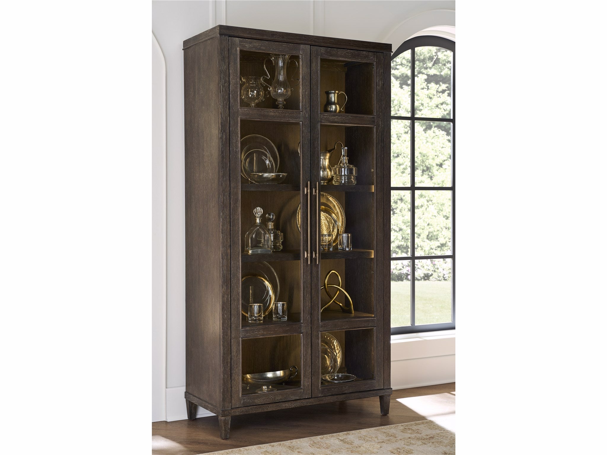 Universal Furniture Montclair Cocoa Cabinet — Glass Doors — Montclair Collection