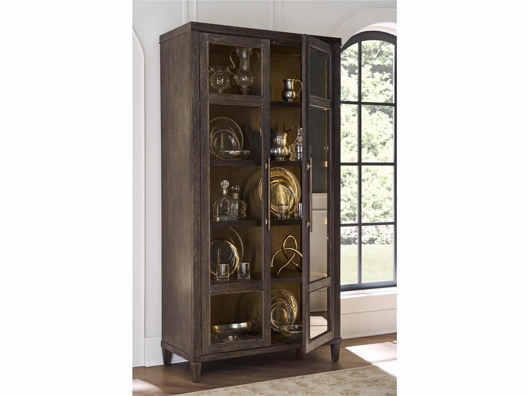 Universal Furniture Montclair Cocoa Cabinet — Glass Doors — Montclair Collection