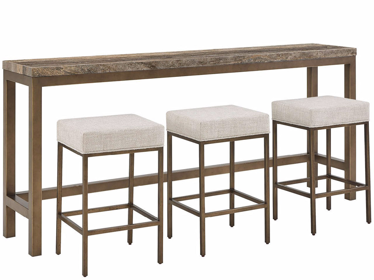 Universal Furniture Brindle Console with Stools — Montclair Collection