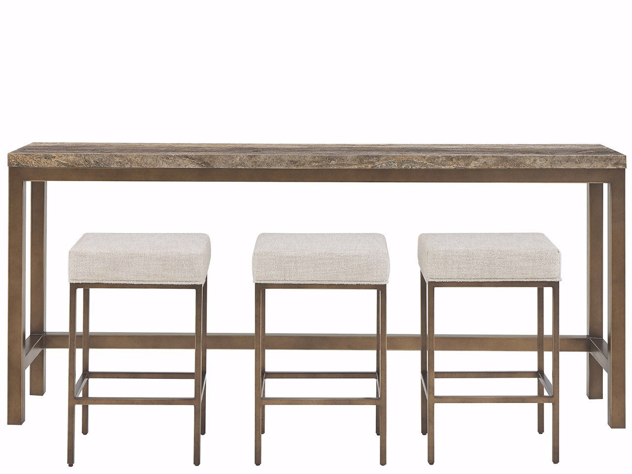 Universal Furniture Brindle Console with Stools — Montclair Collection