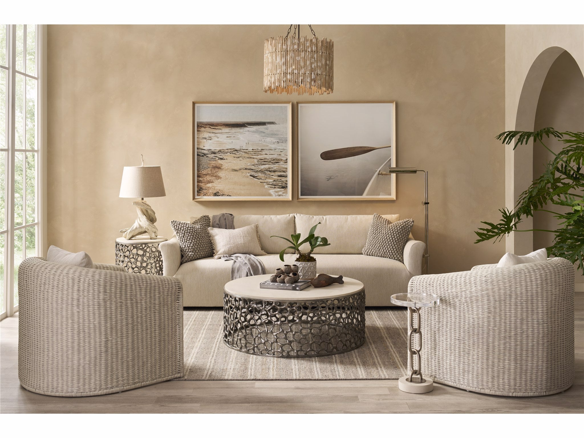 Universal Furniture Oasis Coral Cocktail Table — Antique Nickle — Oasis Collection