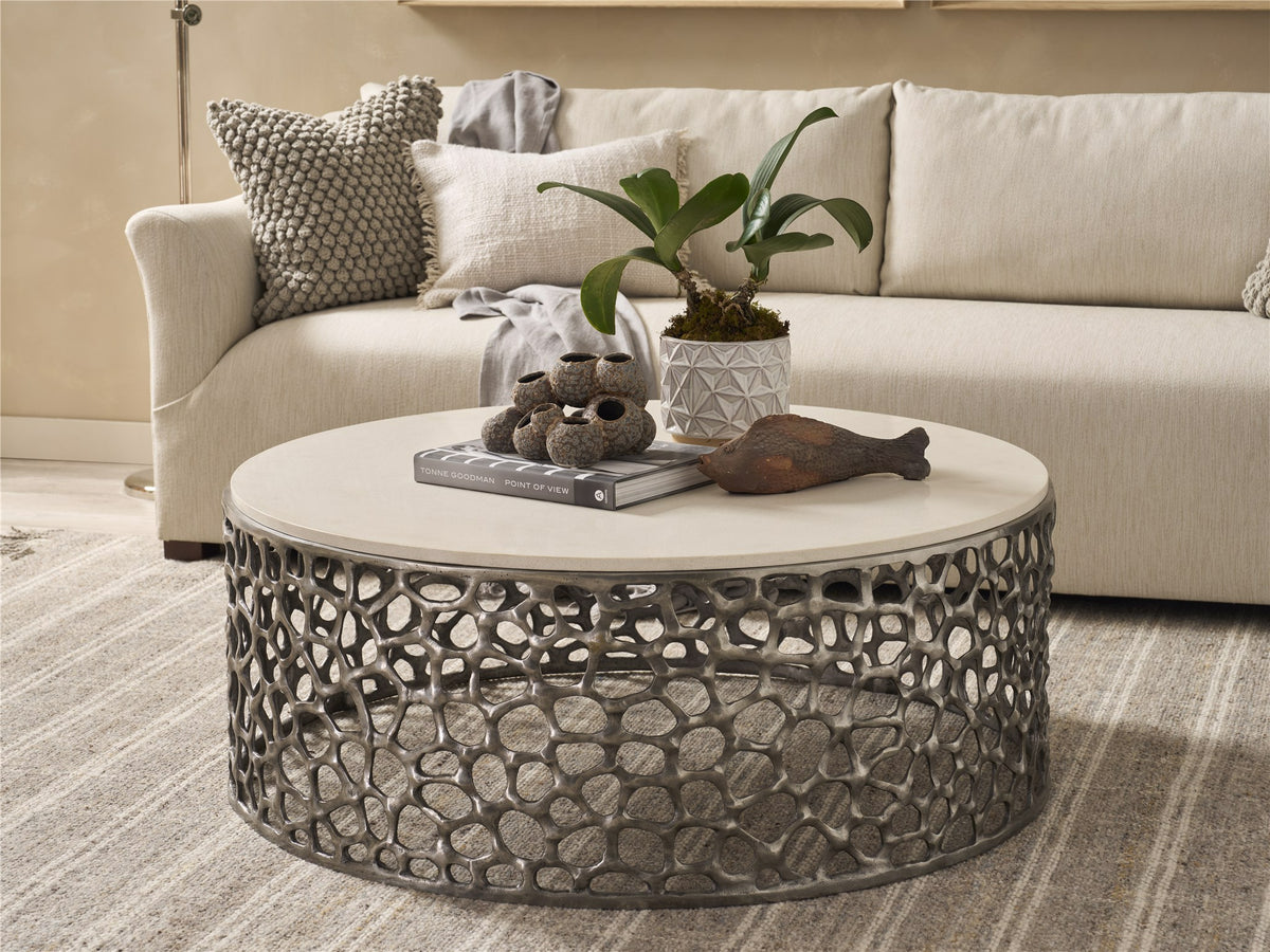 Universal Furniture Oasis Coral Cocktail Table — Antique Nickle — Oasis Collection