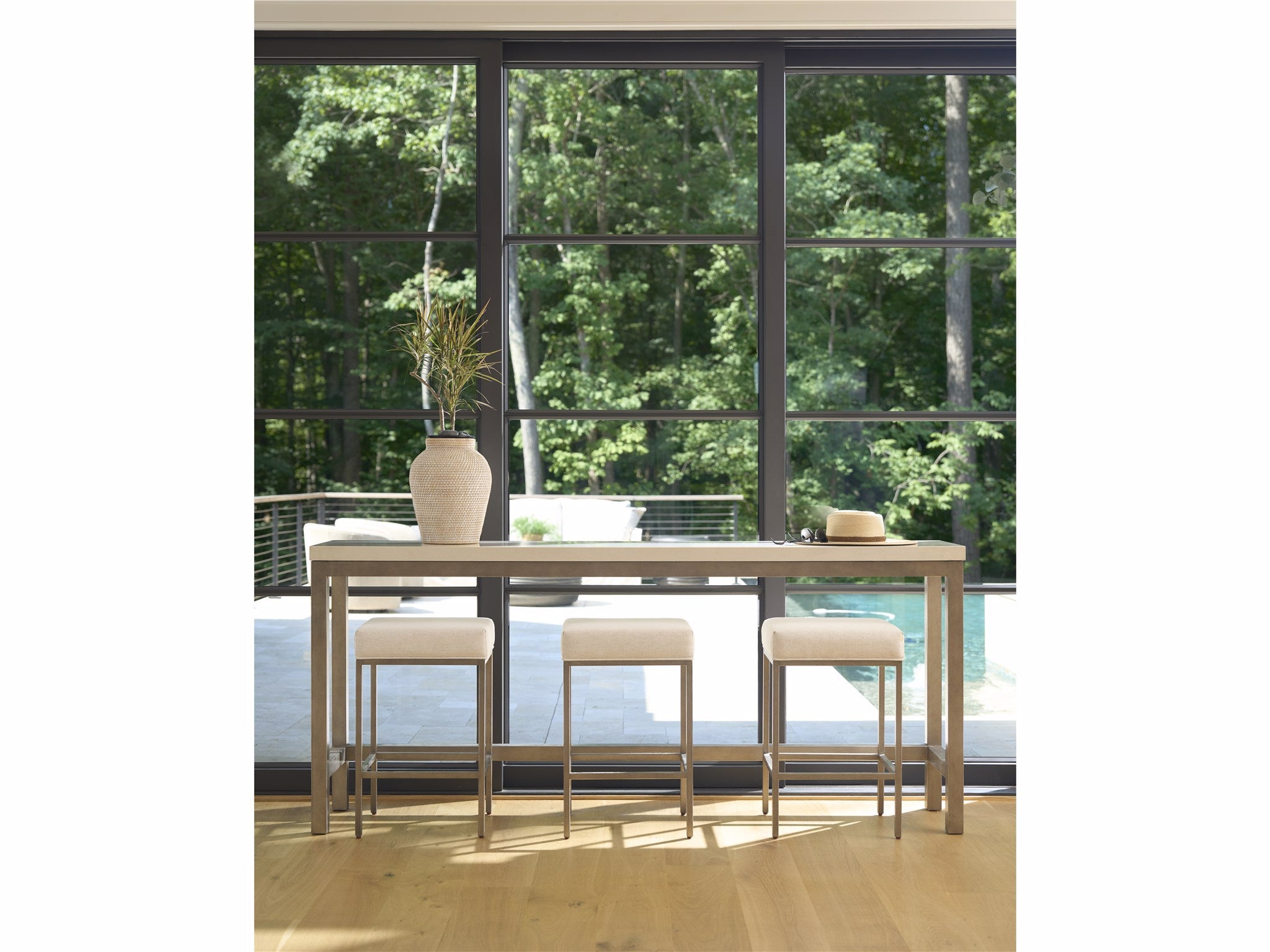 Universal Furniture Oasis Console with Stools — Oasis Collection
