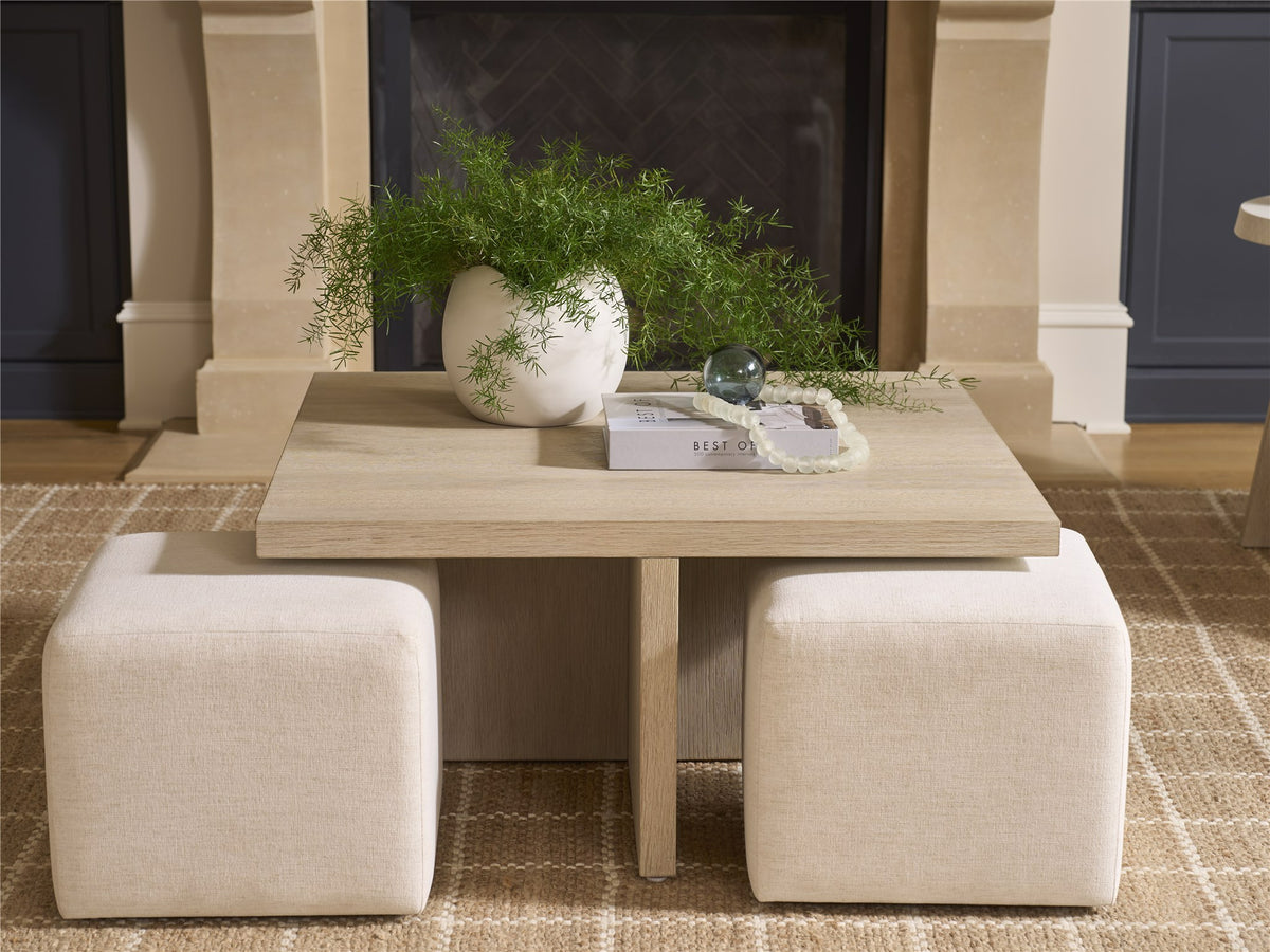 Universal Furniture Dockside Cocktail Table with Ottomans — Oasis Collection